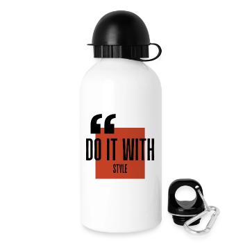 Bit Wit Style Logo - Trinkflasche mit Deckel 500 ml - Weiß - Rechts