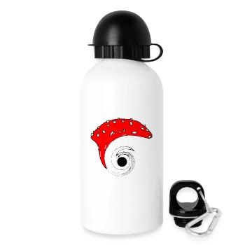 Schwarzes Loch Pilz - Trinkflasche mit Deckel 500 ml - Weiß - Rechts