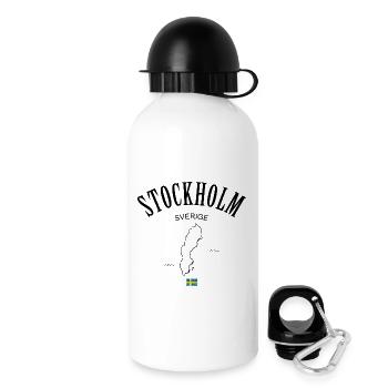 Nordische Flagge Minimal - Trinkflasche mit Deckel 500 ml - Weiß - Rechts