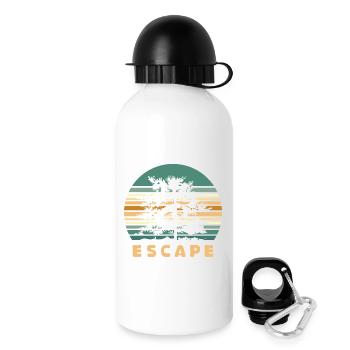 Escape Forest Design - Logo d’aventure rétro dans la nature - Gourde avec bouchon 500 ml - blanc - Droite