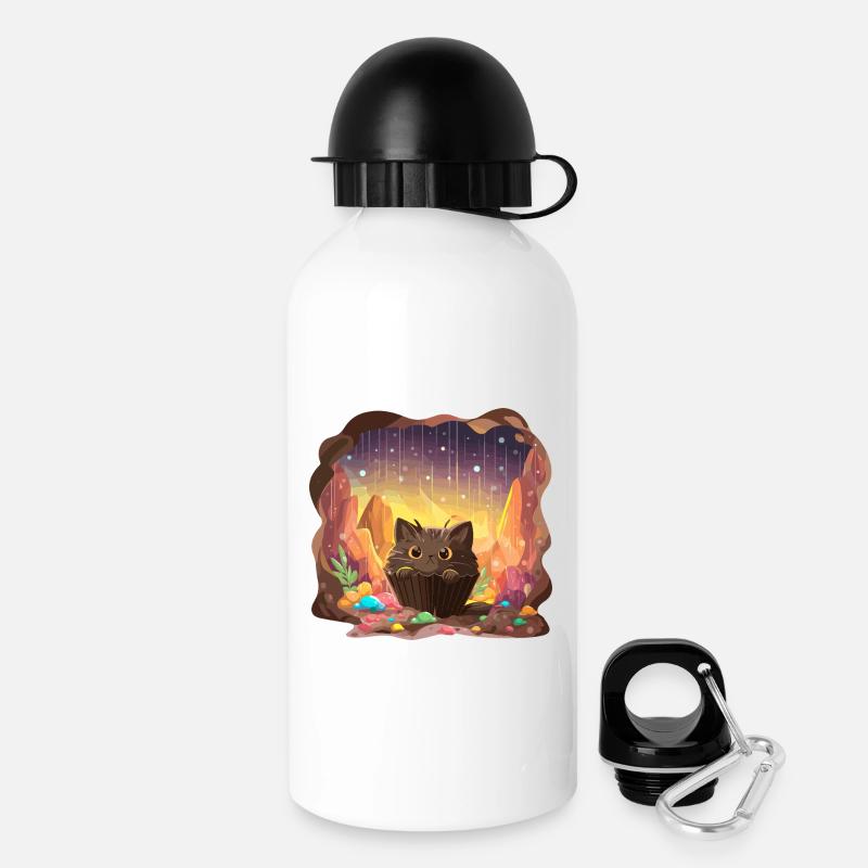Cat Cake Crystal Cave - Drinks Bottle with Lid 500 ml - white