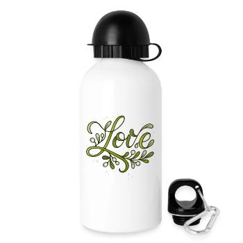 Love Schriftzug mit Mistelzweigen - Trinkflasche mit Deckel 500 ml - Weiß - Rechts