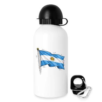 Drapeau de l’Argentine - Gourde avec bouchon 500 ml - blanc - Droite
