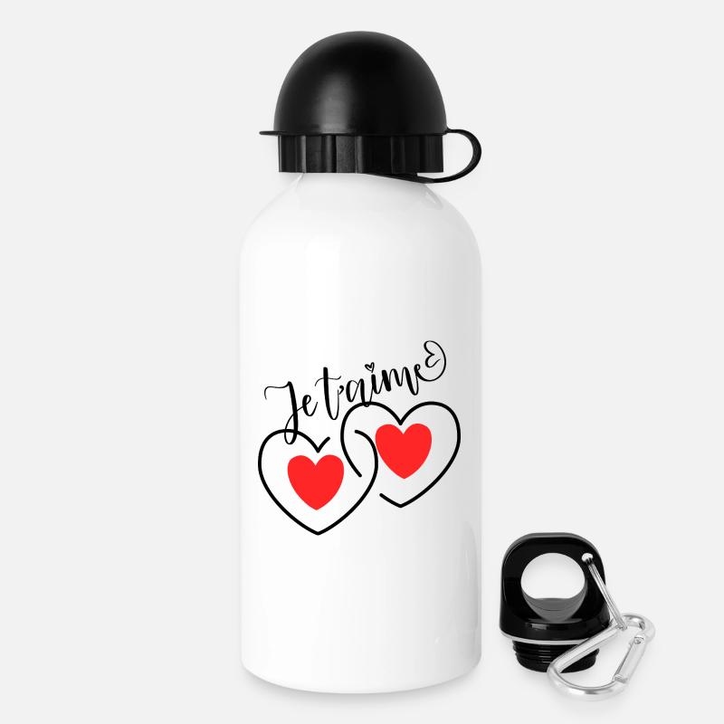 I Love You Intertwined Hearts - Drinks Bottle with Lid 500 ml - white