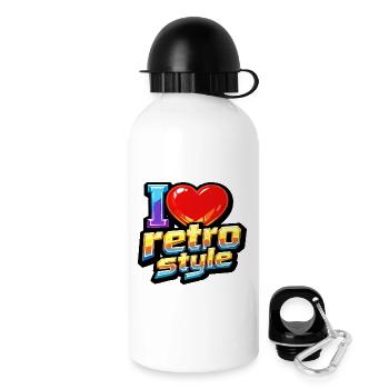 J’adore le style rétro - Gourde avec bouchon 500 ml - blanc - Droite