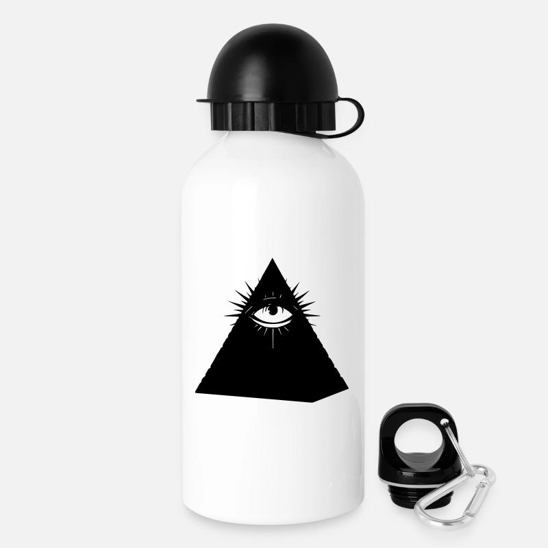 Illuminati-pyramiden - Vattenflaska med lock 500 ml - vit