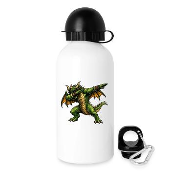 Ernsthafter Dabbing Drache - Trinkflasche mit Deckel 500 ml - Weiß - Rechts
