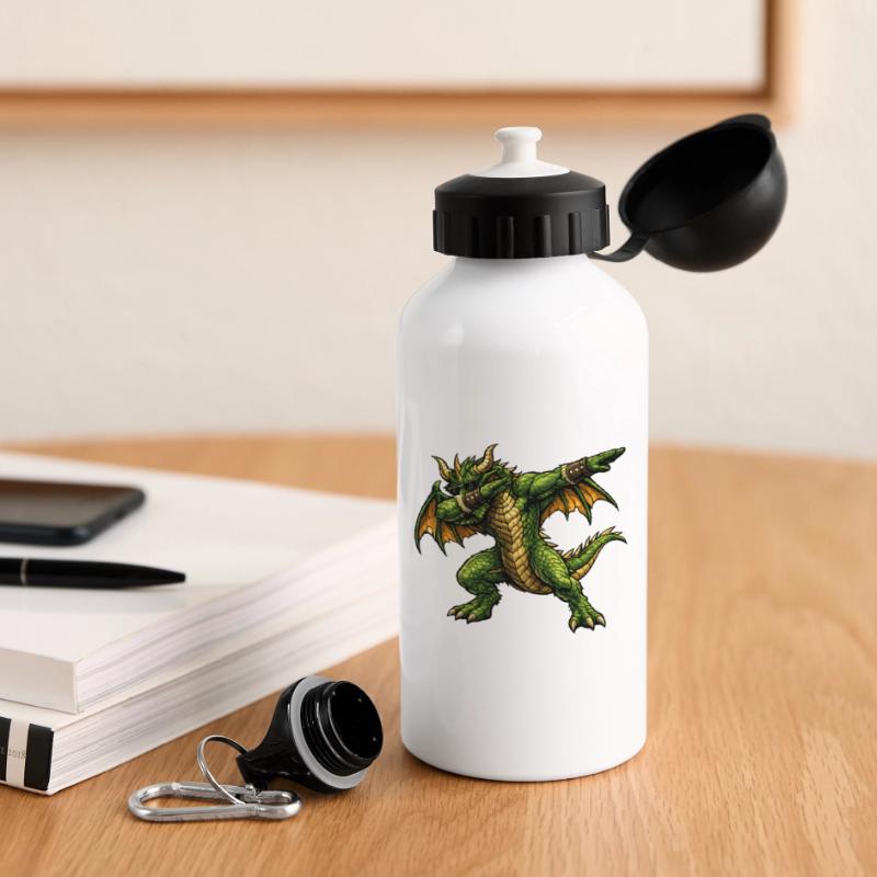 Ernsthafter Dabbing Drache Trinkflasche mit Deckel 500 ml