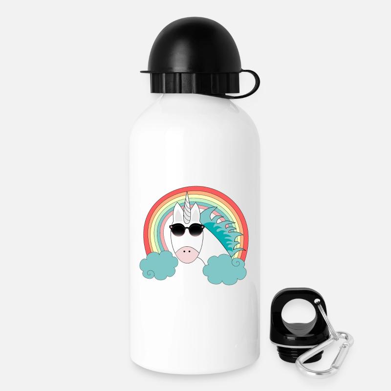 Unicorn&Sunglasses - Drinks Bottle with Lid 500 ml - white