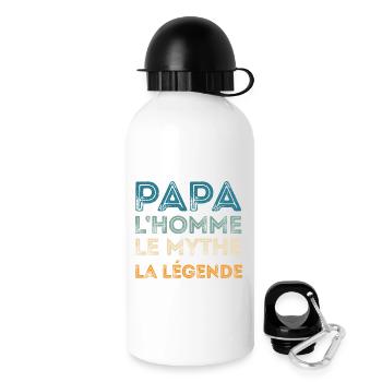 Papa Homme Mythe Légende - Gourde avec bouchon 500 ml - blanc - Droite