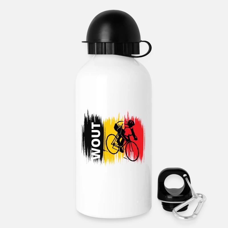Wout Van Aert - Chamption-Radfahrer - Trinkflasche mit Deckel 500 ml - Weiß