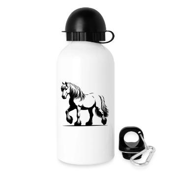 Pferd Haflinger - Trinkflasche mit Deckel 500 ml - Weiß - Rechts