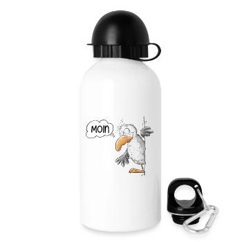 Moin Spruch Möwe Tiermotiv - Trinkflasche mit Deckel 500 ml - Weiß - Rechts