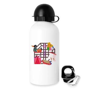 Korean Tradition – Mandarin Duck & Symbols - Drinks Bottle with Lid 500 ml - white - Right