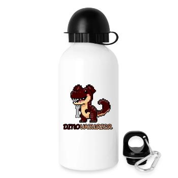 DinoWAUrier - Pixel Art Dinosaurier als Hund! 🐕 - Trinkflasche mit Deckel 500 ml - Weiß - Rechts