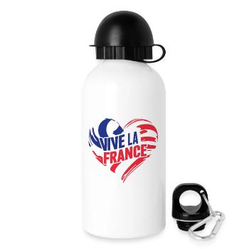 Dreifarbiges Herz Vive La France - Trinkflasche mit Deckel 500 ml - Weiß - Rechts