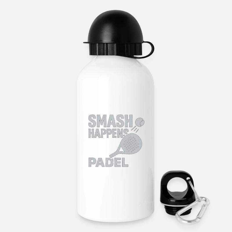 Smash Happens Padel - Drinks Bottle with Lid 500 ml - white
