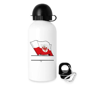 Drapeau du Tirol – Espace de noms - Gourde avec bouchon 500 ml - blanc - Droite