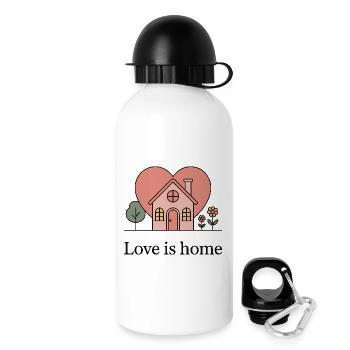 Pastel Heart Home Illustration - Drinks Bottle with Lid 500 ml - white - Right