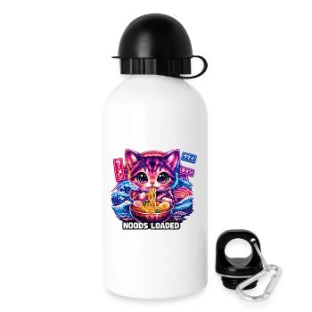 Neon Cat Ramen Noods - Drinks Bottle with Lid 500 ml - white - Right