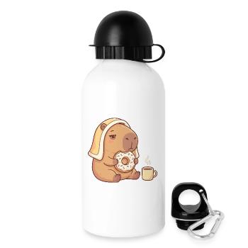 Capybara avec motif de beignet et cozy à café - Gourde avec bouchon 500 ml - blanc - Droite