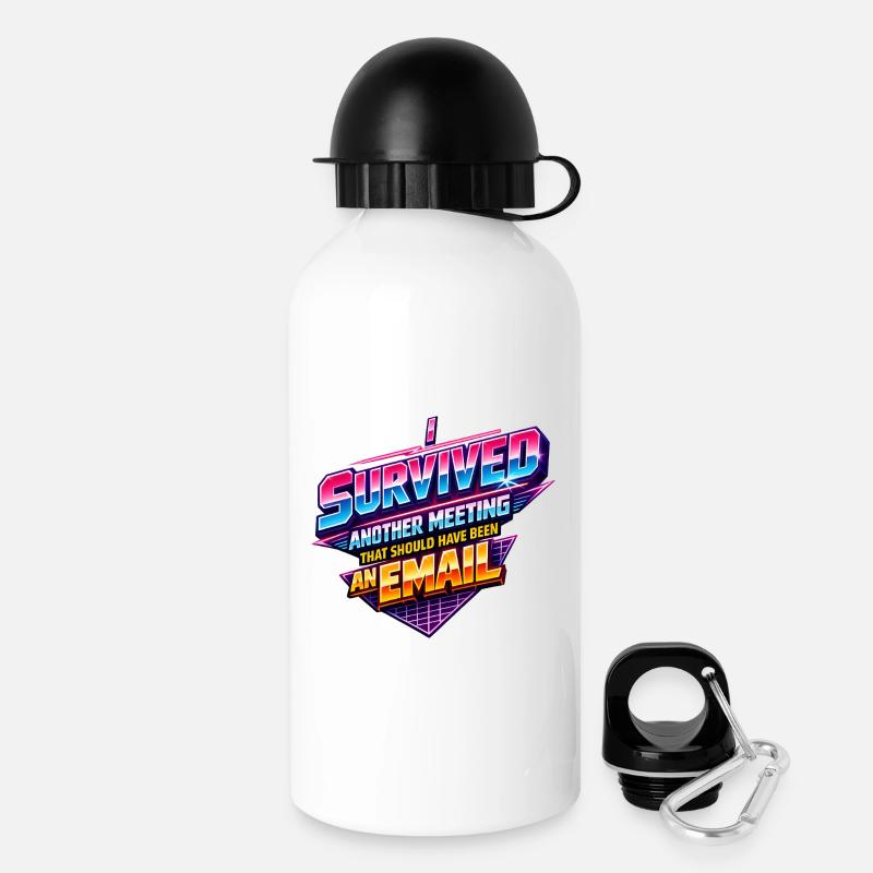 Office Email Saying 80s Retro - Drinks Bottle with Lid 500 ml - white