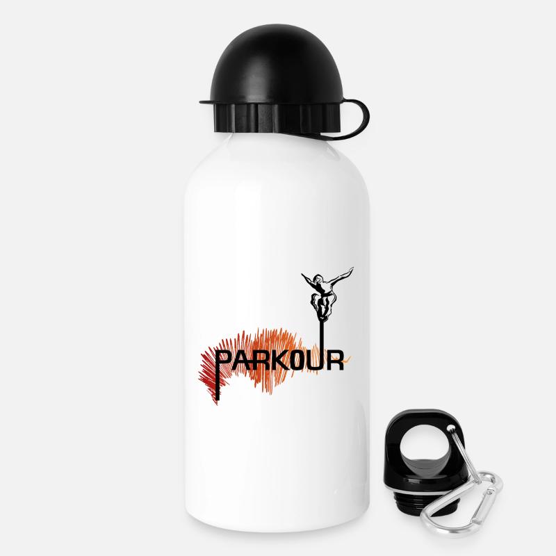 Parkour Ninja - color - Drinks Bottle with Lid 500 ml - white