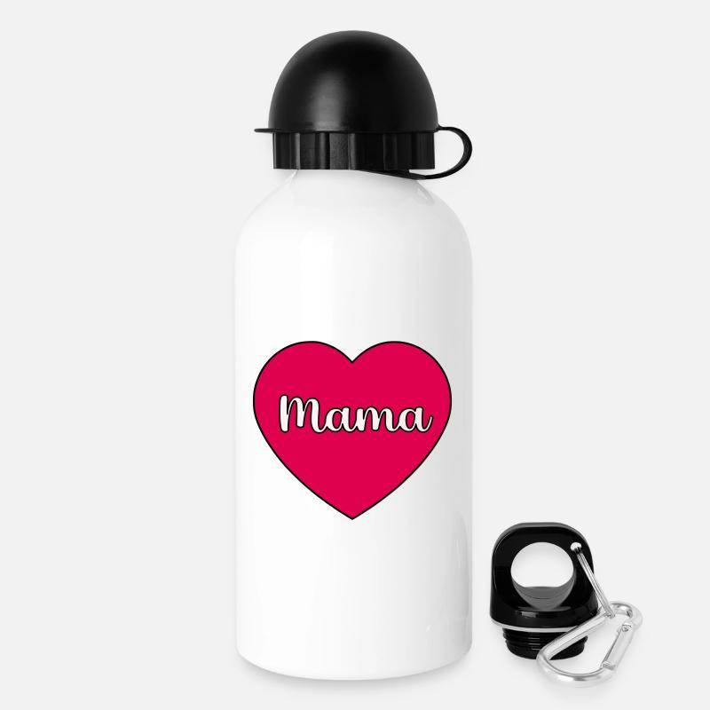 Mama-Herz - Trinkflasche mit Deckel 500 ml - Weiß