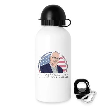 Politik Tim Walz - Trinkflasche mit Deckel 500 ml - Weiß - Rechts