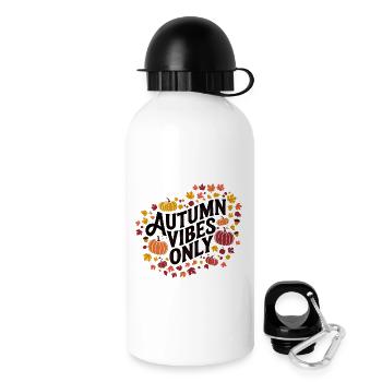Autumn Vibes only Pumpkin Motif - Drinks Bottle with Lid 500 ml - white - Right