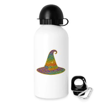 Bunt funkelnder Hexenhut - Trinkflasche mit Deckel 500 ml - Weiß - Rechts