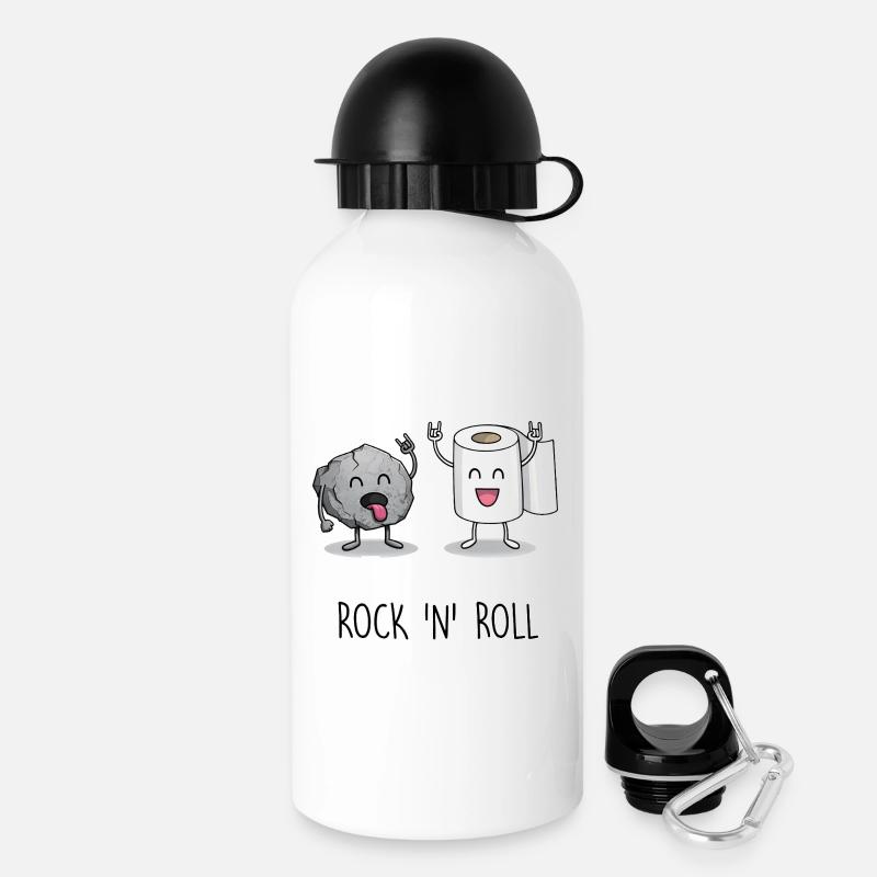 Design de dessin animé rock 'n' roll drôle - Gourde avec bouchon 500 ml - blanc