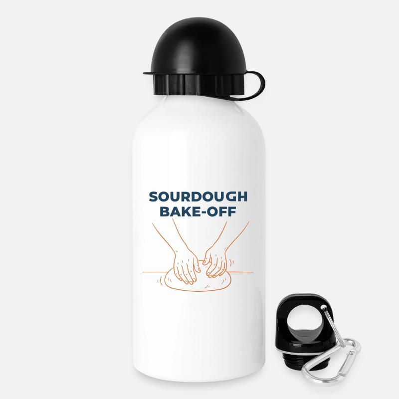 Surdejsbagning af brød bagning bager brødbagning - Drikkeflaske med låg 500 ml - hvid