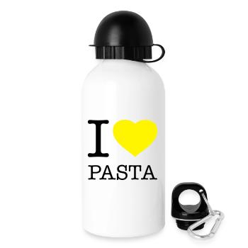 I LOVE PASTA Makkaroni Nudeln - Trinkflasche mit Deckel 500 ml - Weiß - Rechts