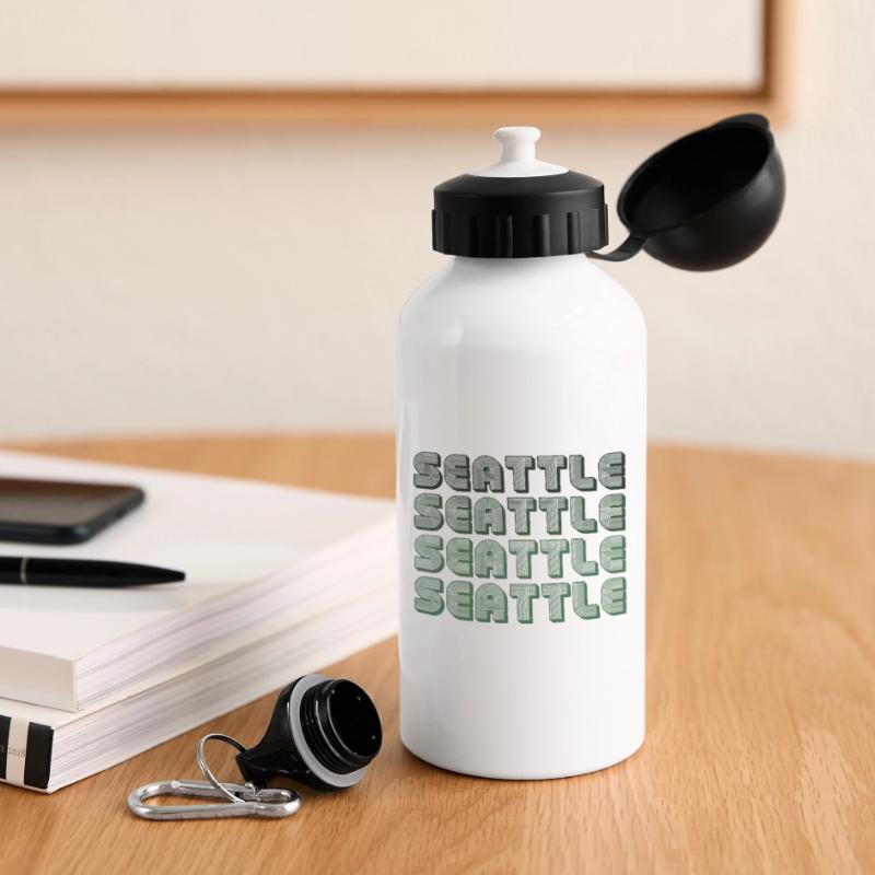 Seattle Blockgrid Pattern Drinks Bottle with Lid 500 ml