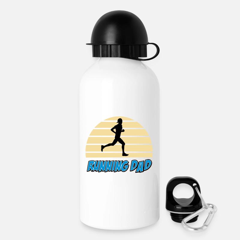 Running dad - Drinks Bottle with Lid 500 ml - white