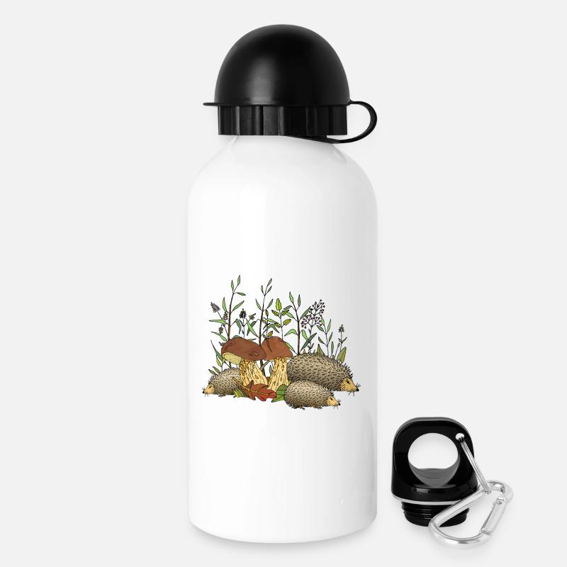 Hedgehogs - Drinks Bottle with Lid 500 ml - white