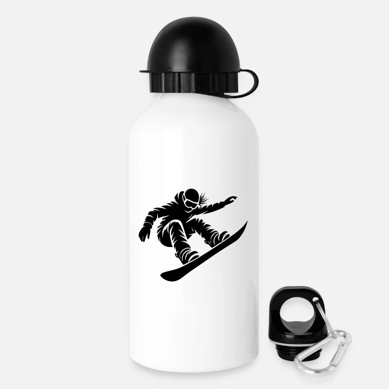 Modern snowboard artwork for women - Drinks Bottle with Lid 500 ml - white