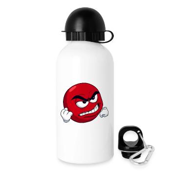[Dein Text] Personalisiere es - Angry Meme Motiv - Trinkflasche mit Deckel 500 ml - Weiß - Rechts