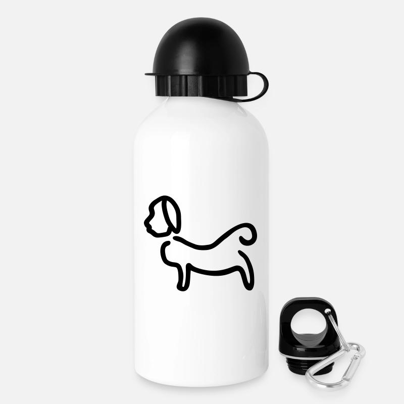 Hund_Silhouette - Drinks Bottle with Lid 500 ml - white
