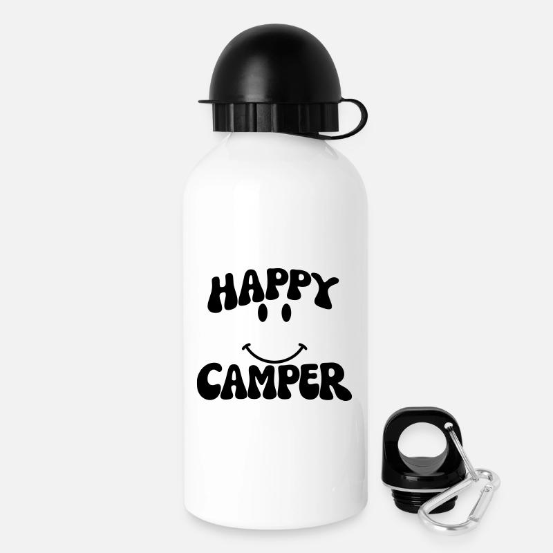 Happy Camper - Drinks Bottle with Lid 500 ml - white