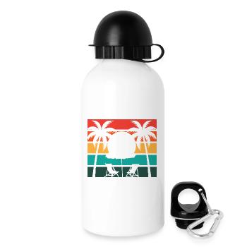 Beach palm and sun - Trinkflasche mit Deckel 500 ml - Weiß - Rechts