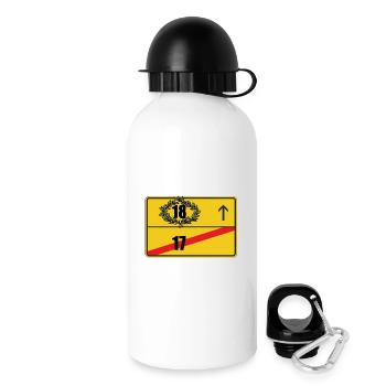 Ortsschild 18. Geburtstag Geschenk - Trinkflasche mit Deckel 500 ml - Weiß - Rechts