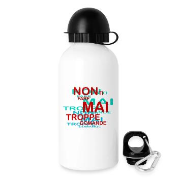 Zu viele Fragen - Trinkflasche mit Deckel 500 ml - Weiß - Rechts