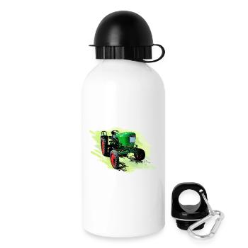 Dieselross F12 Oldtimer Traktor - Trinkflasche mit Deckel 500 ml - Weiß - Rechts