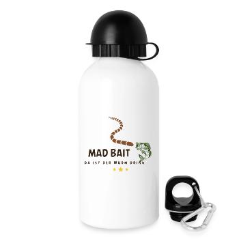 Mad Bait: Wurm im Köder - Trinkflasche mit Deckel 500 ml - Weiß - Rechts
