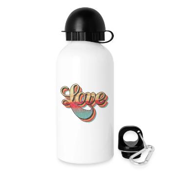 Design d’amour rétro - Gourde avec bouchon 500 ml - blanc - Droite