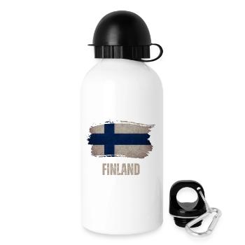 Vintage Finland, Finland flag - Drinks Bottle with Lid 500 ml - white - Right