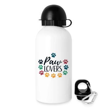 Pfotenliebhaber lieben bunte Tiere - Trinkflasche mit Deckel 500 ml - Weiß - Rechts