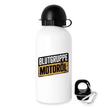 Blutgruppe Motoröl Schrauber Design - Trinkflasche mit Deckel 500 ml - Weiß - Rechts